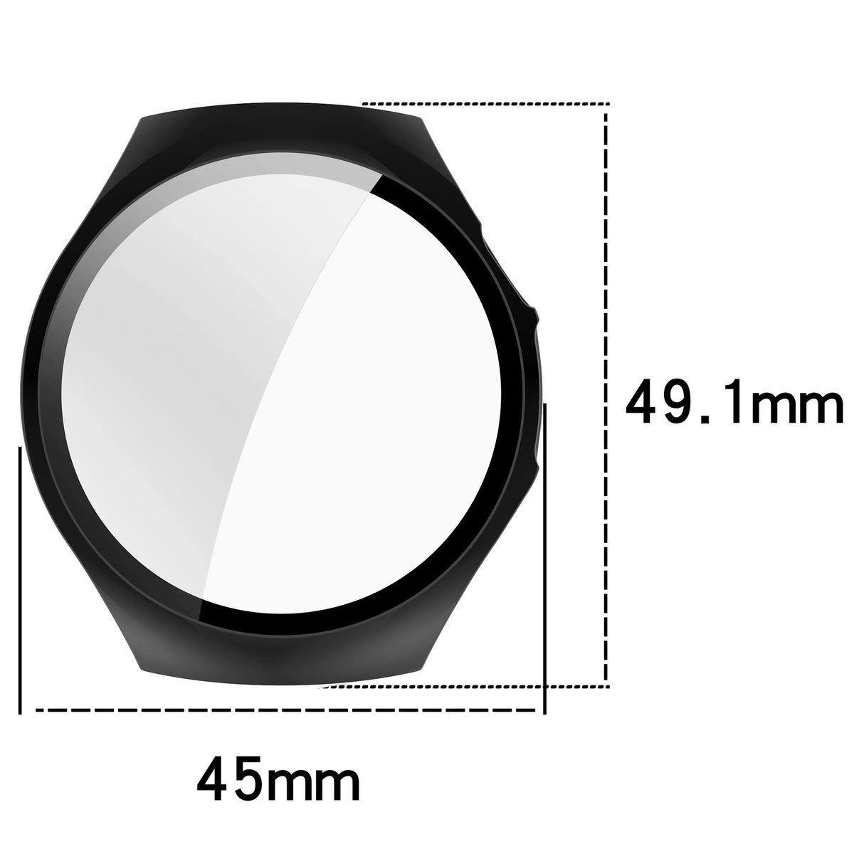 Wymiary etui Bizon Case Watch Adamo do Huawei Watch 5 42 mm